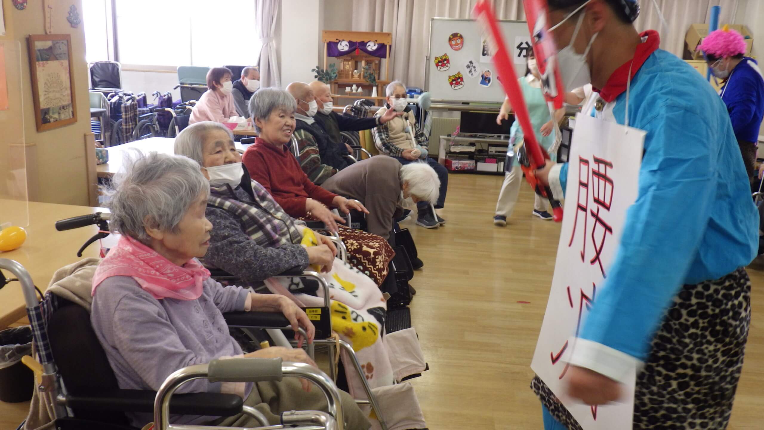 介護老人保健施設 創春館 療養棟二階　節分・おやつ作り