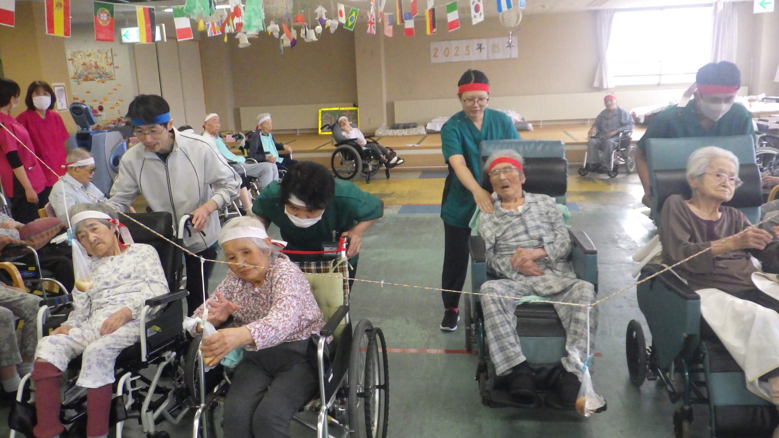 創春館　療養棟三階　皆で頑張った運動会